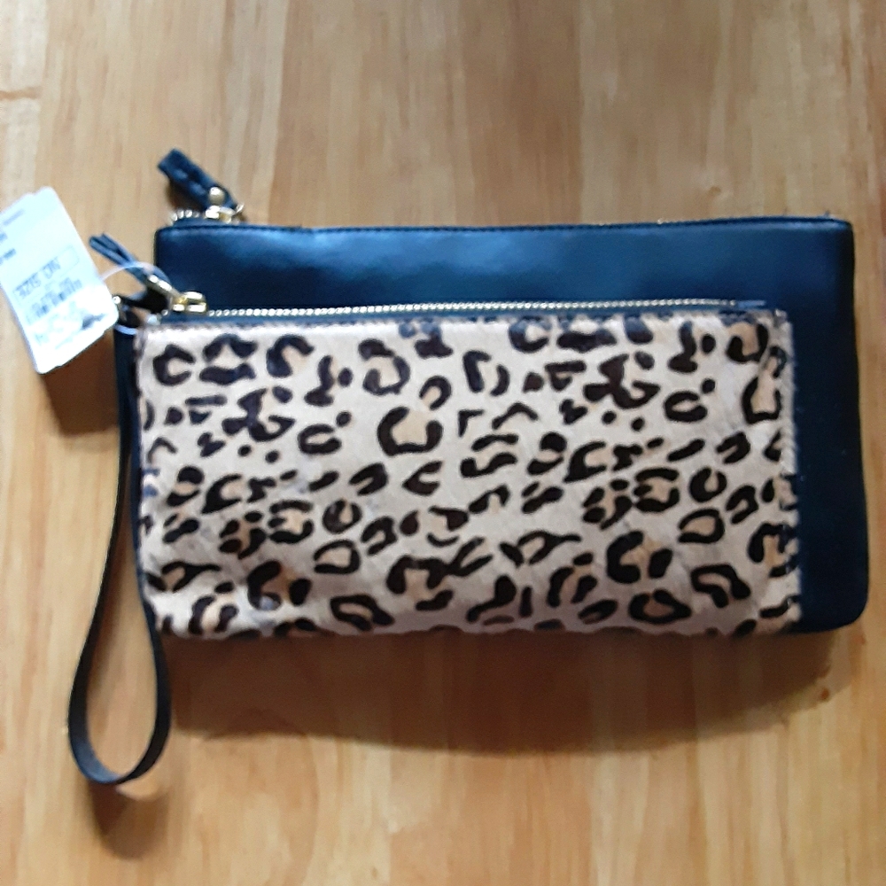 Neiman Marcus double zip wristlet.
